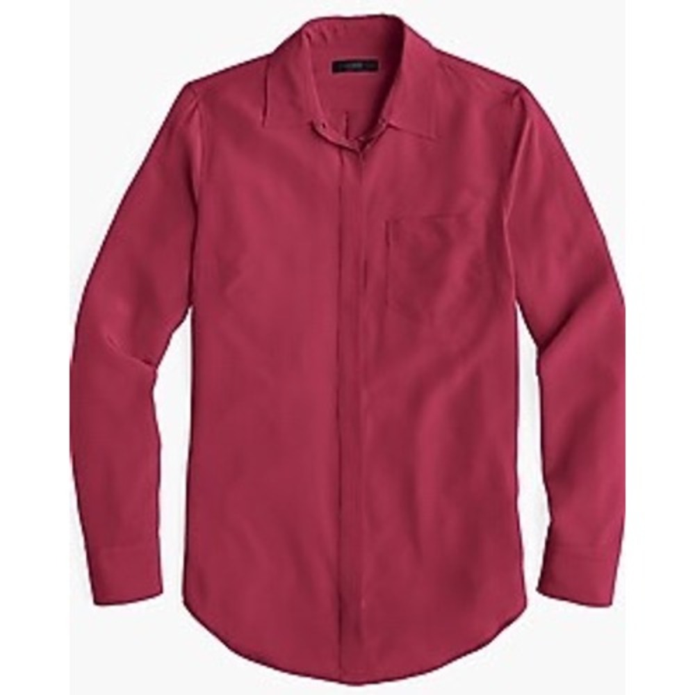 J. Crew Long Sleeve Button Down Shirt in Deep Rose